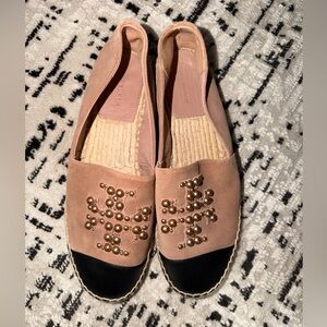 Tory Burch Pearl Logo Flat Espadrilles Shoes